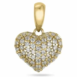Hjerte diamant vedhæng i 14 karat guld 0,288 ct