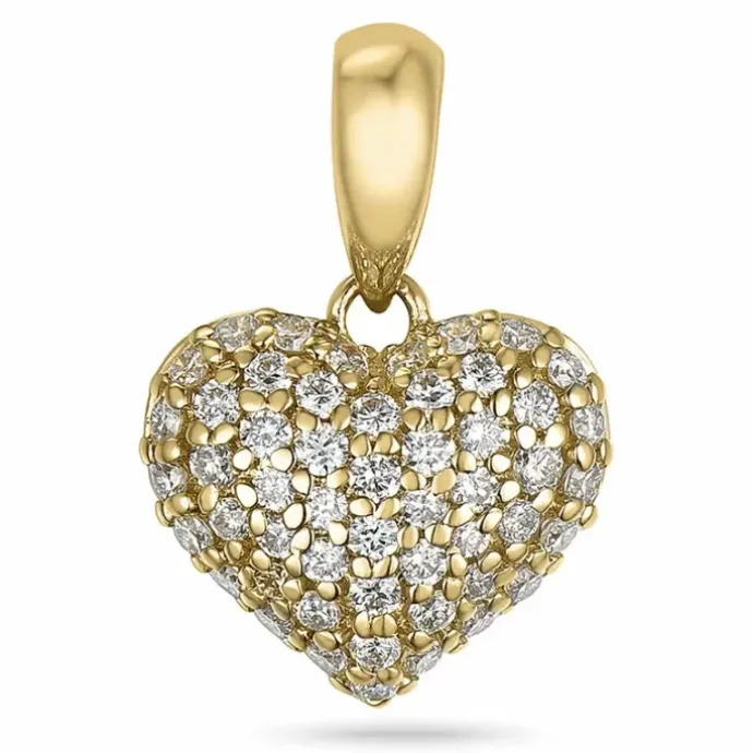 Hjerte diamant vedhæng i 14 karat guld 0,288 ct