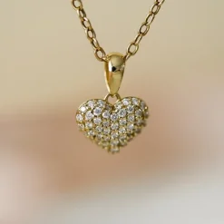 Hjerte diamant vedhæng i 14 karat guld 0,288 ct