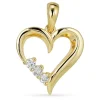 Hjerte diamant vedhæng i 8 karat guld 0,035 ct