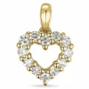 Hjerte diamant vedhæng i 14 karat guld 0,264 ct