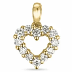 Hjerte diamant vedhæng i 14 karat guld 0,264 ct