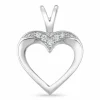 Hjerte diamant vedhæng i 14 karat hvidguld 0,05 ct