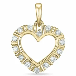 Hjerte diamant vedhæng i 14 karat guld 0,26 ct