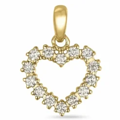 Hjerte diamant vedhæng i 14 karat guld 0,19 ct