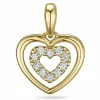 Hjerte diamant vedhæng i 14 karat guld 0,06 ct