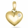 Hjerte diamant vedhæng i 14 karat guld 0,015 ct