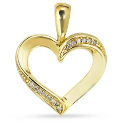 Hjerte diamant vedhæng i 8 karat guld 0,0015 ct