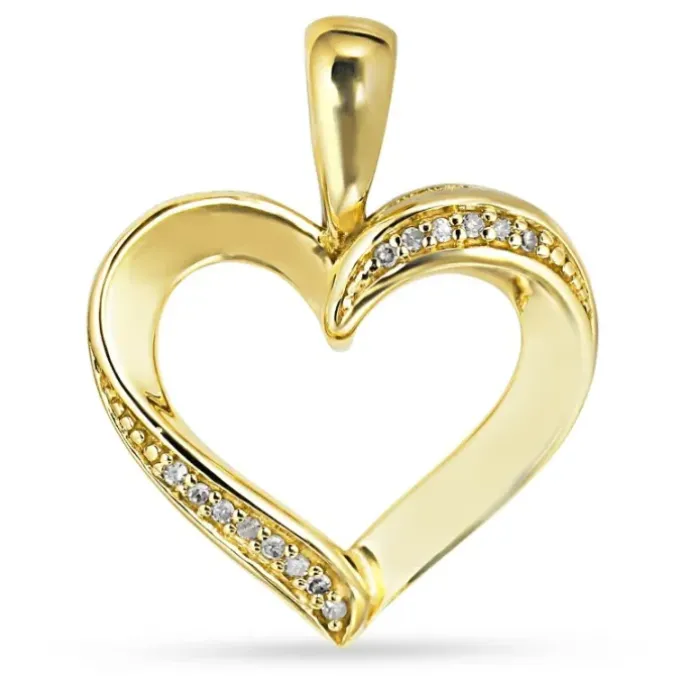 Hjerte diamant vedhæng i 8 karat guld 0,0015 ct