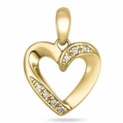 Hjerte diamant vedhæng i 14 karat guld 0,054 ct