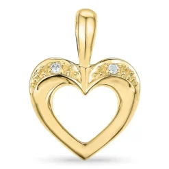 Hjerte diamant vedhæng i 14 karat guld 0,02 ct