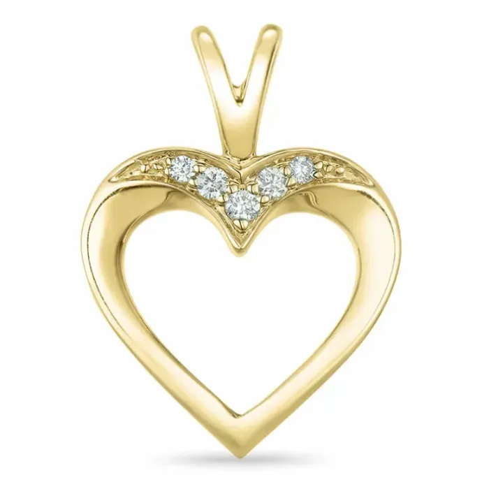 Hjerte diamant vedhæng i 14 karat guld 0,05 ct