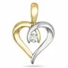 Hjerte diamant vedhæng i 14 karat guld.- og hvidguld 0,04 ct