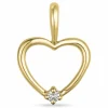 Hjerte diamant vedhæng i 14 karat guld 0,013 ct