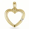 Hjerte diamantvedhæng i 14 karat guld 0,01 ct