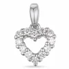 Hjerte diamantvedhæng i 14 karat hvidguld 0,18 ct