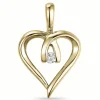 Hjerte diamantvedhæng i 14 karat guld 0,02 ct