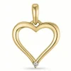 Hjerte diamantvedhæng i 14 karat guld 0,01 ct