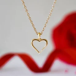Hjerte diamantvedhæng i 14 karat guld 0,01 ct