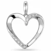Hjerte diamantvedhæng i 14 karat hvidguld 0,08 ct