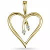 Hjerte diamantvedhæng i 14 karat guld 0,04 ct