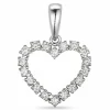 Hjerte diamantvedhæng i 14 karat hvidguld 0,39 ct