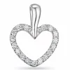 Hjerte diamantvedhæng i 14 karat hvidguld 0,22 ct