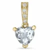 Hjerte kvarts vedhæng i 14 karat guld 0,03 ct 0,80 ct