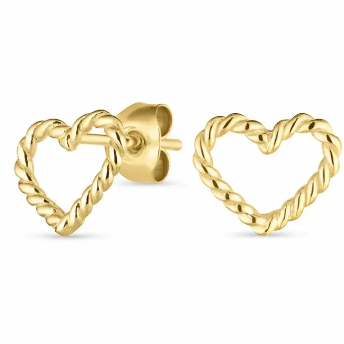 Hjerte øreringe i 9 karat guld