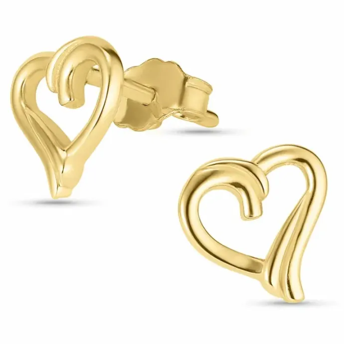 Hjerte øreringe i 8 karat guld