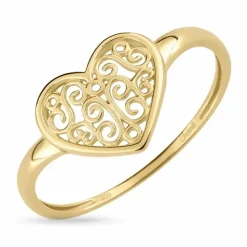 Hjerte ring i 9 karat guld