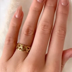 Hjerte ring i 9 karat guld