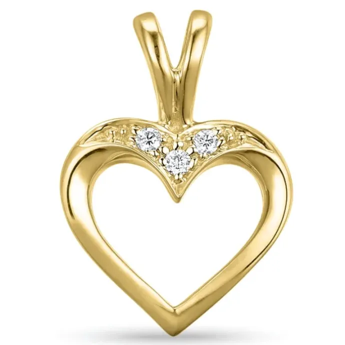 Hjerte vedhæng i 9 karat guld 0,02 ct