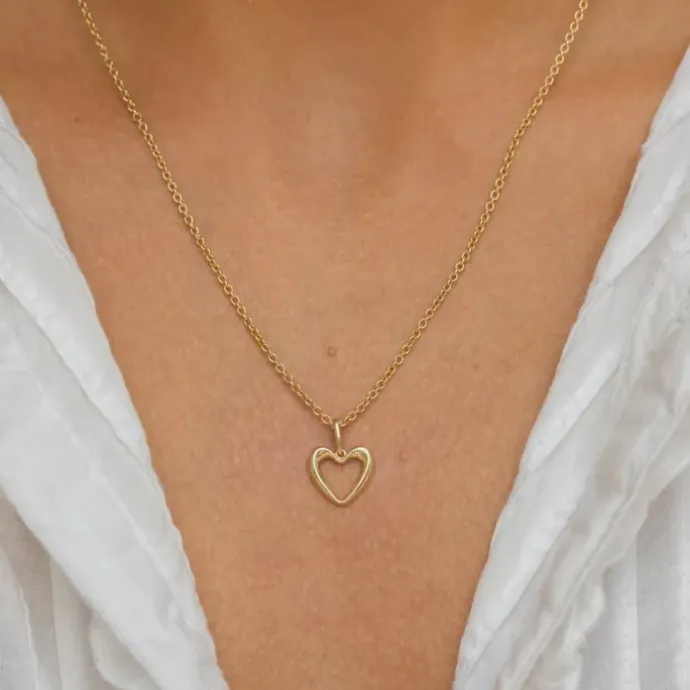 Hjerte vedhæng i 9 karat guld