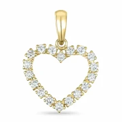 Hjerte vedhæng i 14 karat guld 0,39 ct