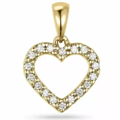 Hjerte vedhæng i 14 karat guld 0,13 ct