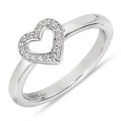 Hjerte zirkon ring i sølv
