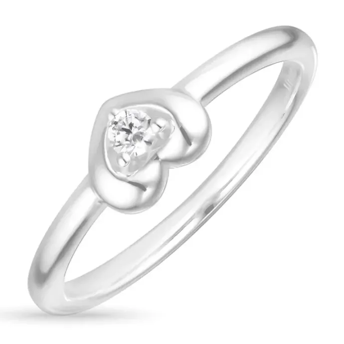 Hjerte zirkon ring i sølv
