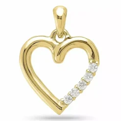 Hjerte zirkon vedhæng i 8 karat guld