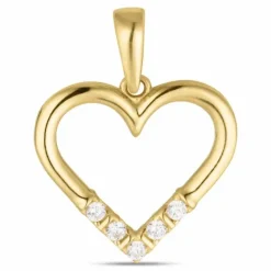 Hjerte zirkon vedhæng i 8 karat guld