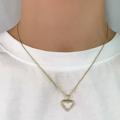 Hjerte zirkon vedhæng i 8 karat guld