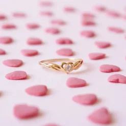 Hjerter ring i 9 karat guld