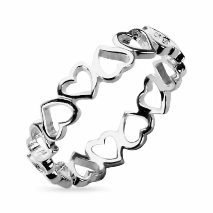 Hjerter ring i sølv
