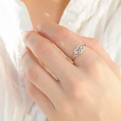 Hjerter zirkon ring i sølv