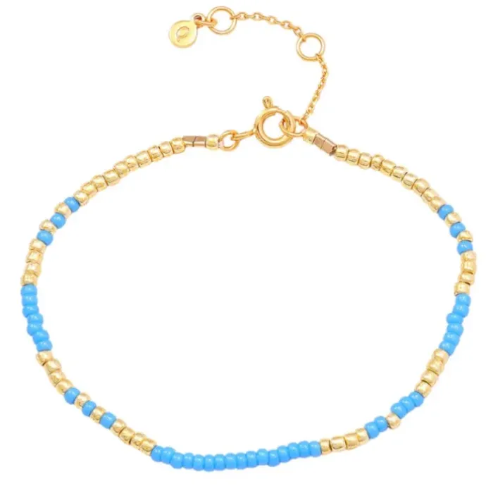 Hultquist Blue Mila perle armbånd i forgyldt sølv