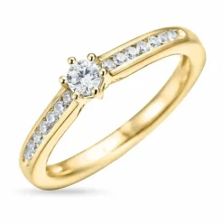 Hvid diamant guld ring i 14 karat guld 0,14 ct 0,08 ct