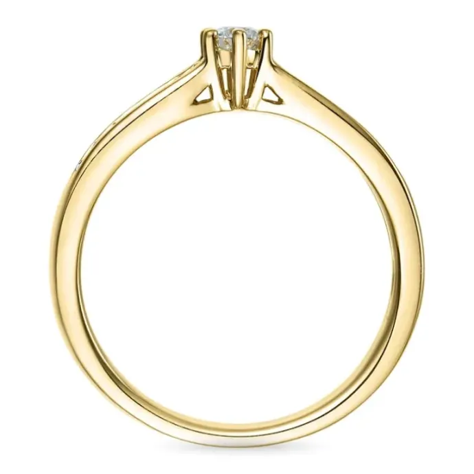 Hvid diamant guld ring i 14 karat guld 0,14 ct 0,08 ct