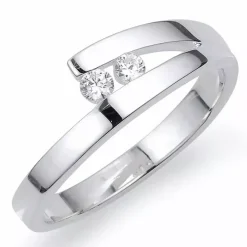 Hvid zirkon fingerring i sølv