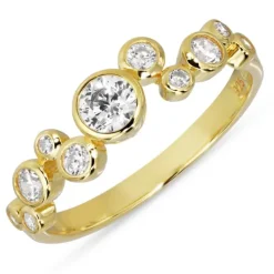 Hvid zirkon ring i forgyldt sølv - Bubbly Sparkle