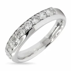 Hvid zirkon ring i rhodineret sølv